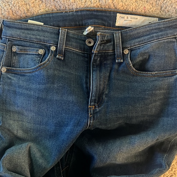 RAG & BONE Cate Mid Rise Raw Hem Skinny denim Jean in Juni Sz 27. - Picture 6 of 7